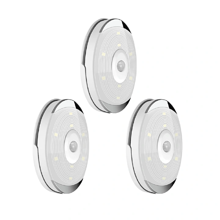 3Pcs/Set LED Light Pir Motion Sensor Night Lamp White Under Cabinet Wardrobe Kitchen Stairs Lighting Smart home electronics Creative desk lamp novel induction night light Kenya hot sales