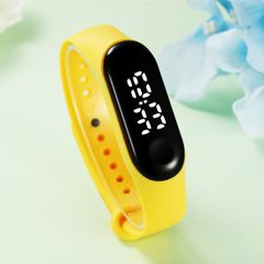 Fashion Bracelet Watch for Kids Girls Boys Sport Electronic Wristwatch LED Waterproof Digital Clock Yellow one size