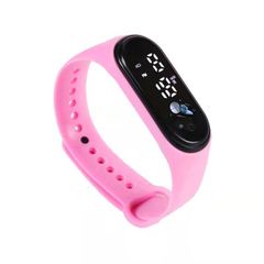 Fashion Bracelet Watch for Kids Girls Boys Sport Electronic Wristwatch LED Waterproof Digital Clock Pink one size