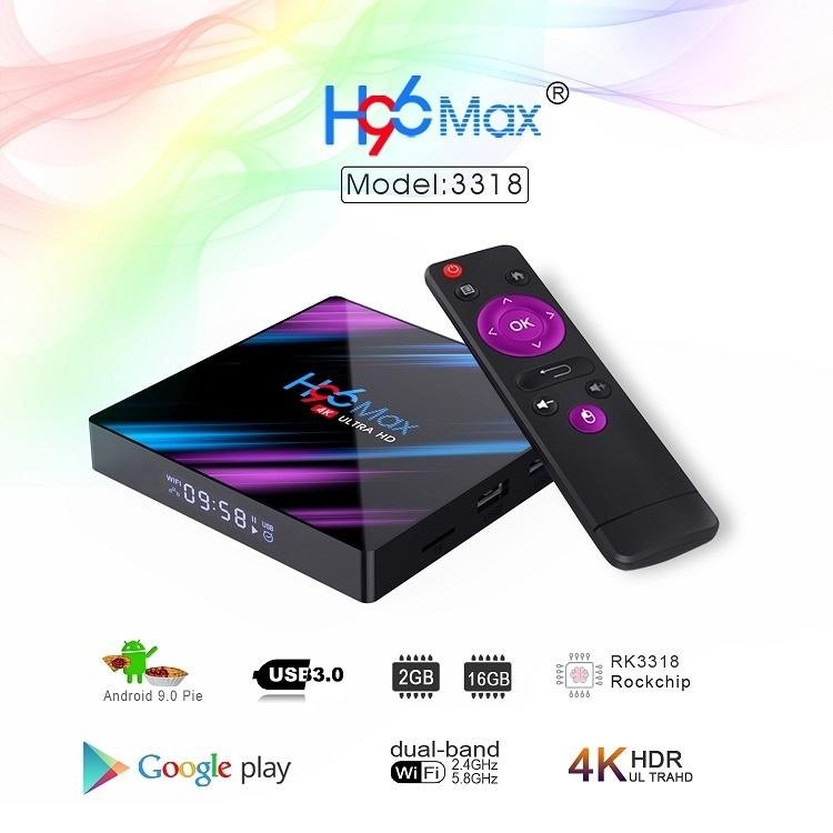 Android Smart Tv box h96 max RK3318 4K HD 2GB + 16GB h96max Network Player Android 9.0 iptv box player  iptv set top box media player TV receiver