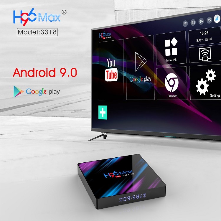 Android Smart Tv box h96 max RK3318 4K HD 4GB + 32GB h96max Network Player Android 9.0 iptv box player  iptv set top box media player TV receiver