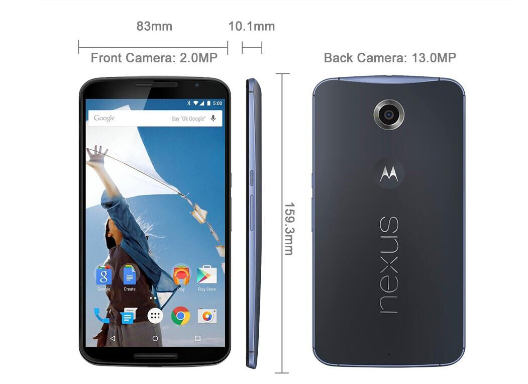 Refurbished Phone Google Motorola Nexus 6 Smartphone 5.96&quot;Screen 32GB+3GB RAM