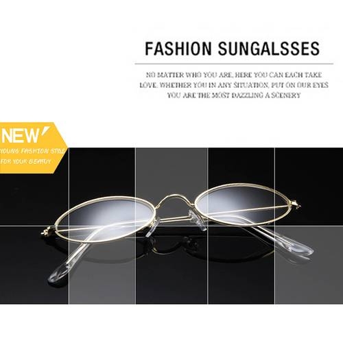 2018 New Vintage Trendy Small Oval Frame Sunglasses Women&apos;s Retro Fashion Shades  dress up Glasses