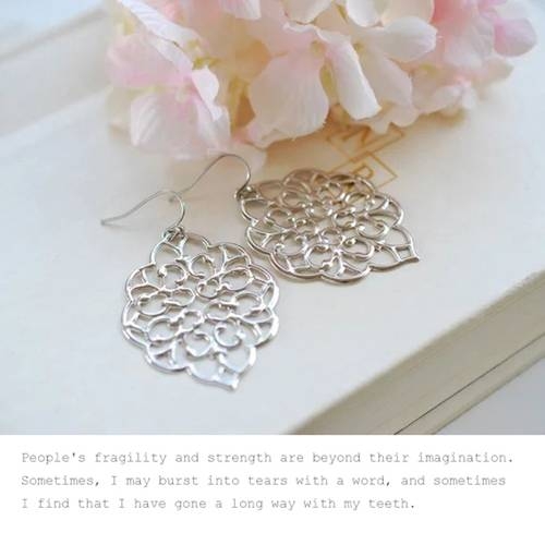 arge 925 Solid Sterling Silver Gold Hook Dangle Filigree Earrings  Women Boho Chic Wedding Jewelry