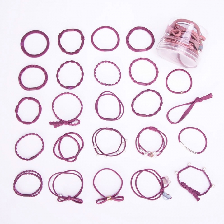 24 Pcs/Set  Rubber band Hair Rings Ropes Set  hairBand Headwear Ribbon set girl makecup  Accessories
