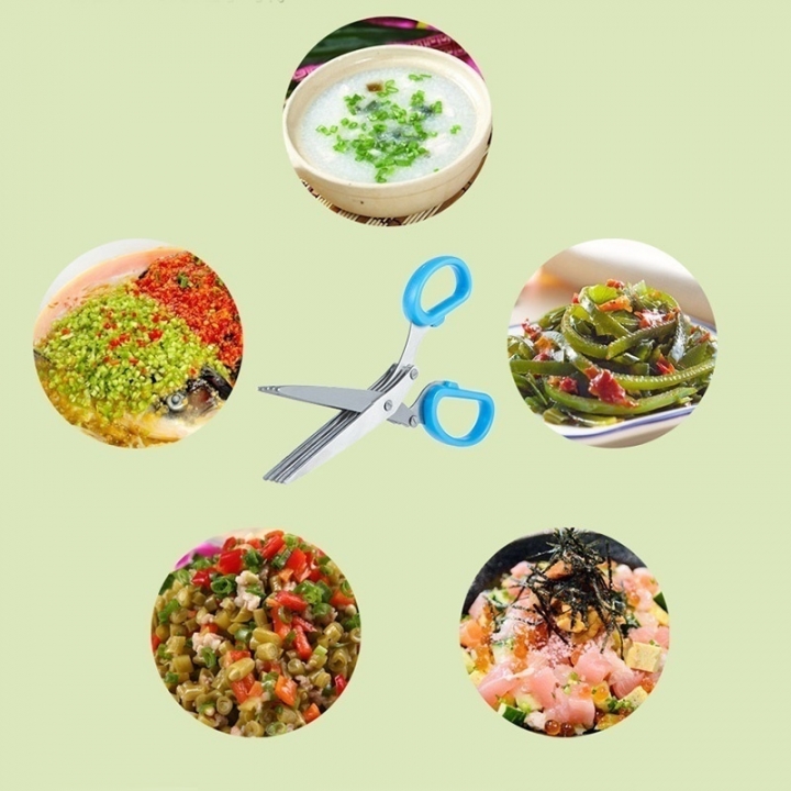 Multi-functional Stainless Steel Kitchen Knives Multi-Layers Scissors Cut Scissors Cooking Tools