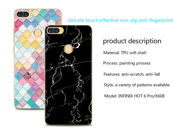 Phone Case For Infinix Hot 6 Pro/X608 6-inch Fashion Design Art Painted TPU Soft Case Silicone Cover