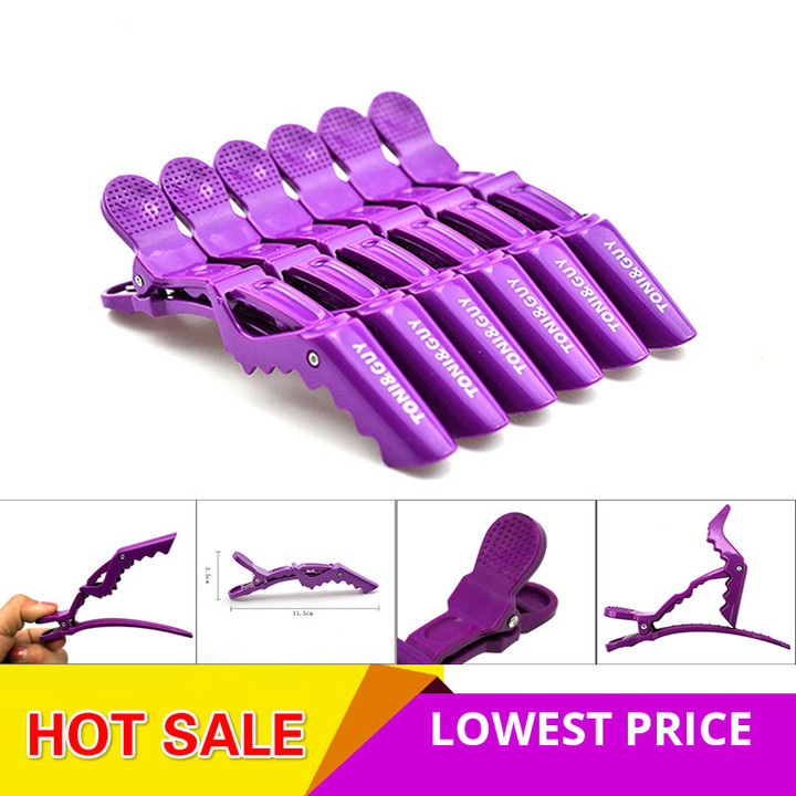 6Pcs/Lot Professional Salon Section Hair Clips Hairdressing Hairpins Plastic Hair Care Styling Tools