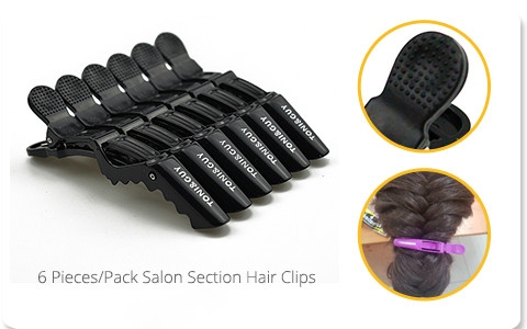 6Pcs/Lot Professional Salon Section Hair Clips Hairdressing Hairpins Plastic Hair Care Styling Tools