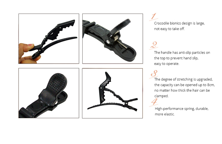 6Pcs/Lot Professional Salon Section Hair Clips Hairdressing Hairpins Plastic Hair Care Styling Tools