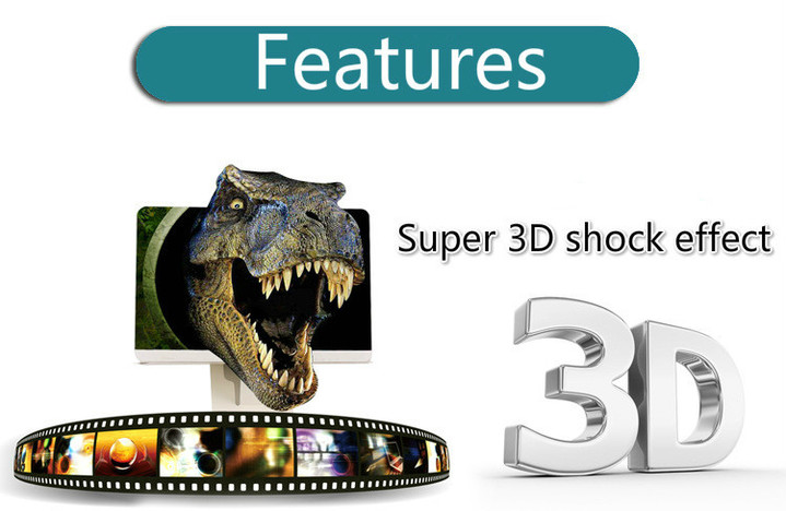 Screen magnifier 3D Movie Amplifiers 3X Zoom Enlarged Phone Screen Video Radiation Eye desk magnif
