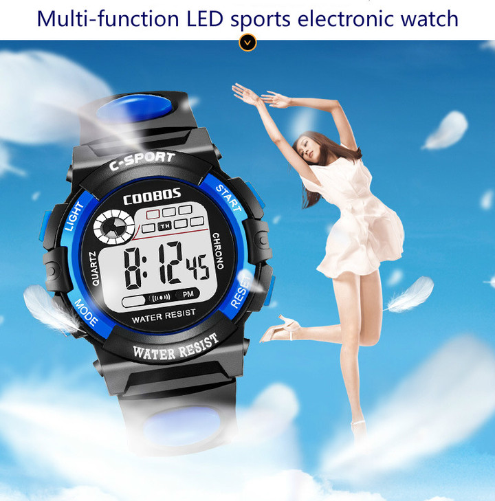 1pcs sports electronic watch led waterproof multifunction watches men and women or for kids