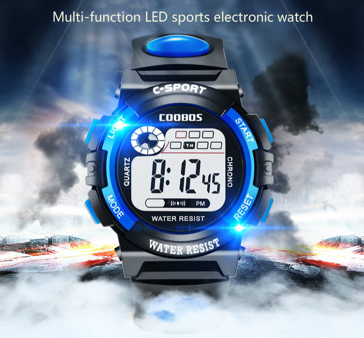 1pcs sports electronic watch led waterproof multifunction watches men and women or for kids