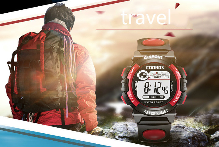 1pcs sports electronic watch led waterproof multifunction watches men and women or for kids