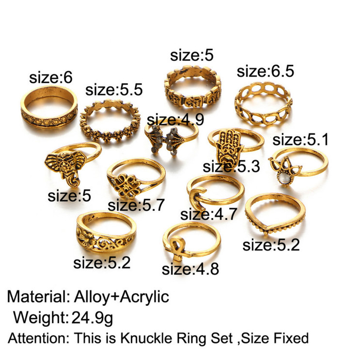 Hot new Ring sets Europe and America retro crown elephant rings in jewellery for men and women