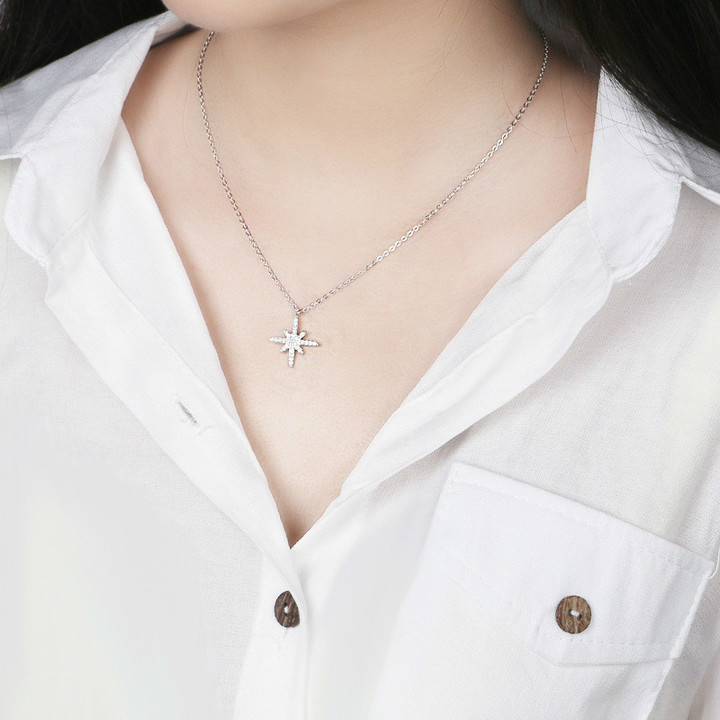 925 Sterling silver necklaces and pendants for women simple Japanese and Korean Silvery accessories