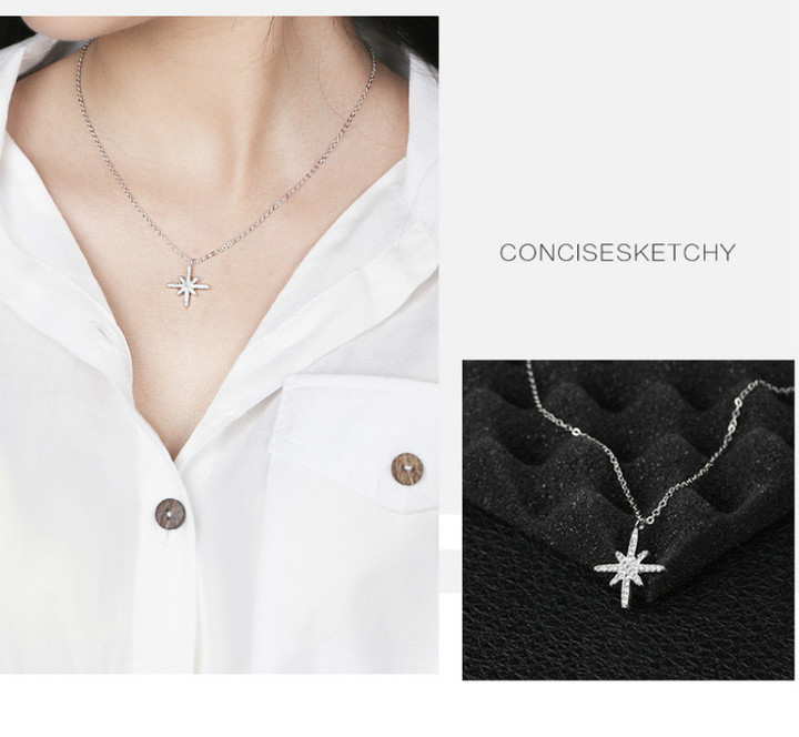 925 Sterling silver necklaces and pendants for women simple Japanese and Korean Silvery accessories