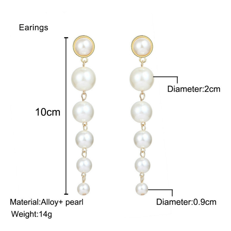 Fashion Lady earringss in jewelry for women Elegant Pearl Long Tassel Dangle wedding jewellery gifts