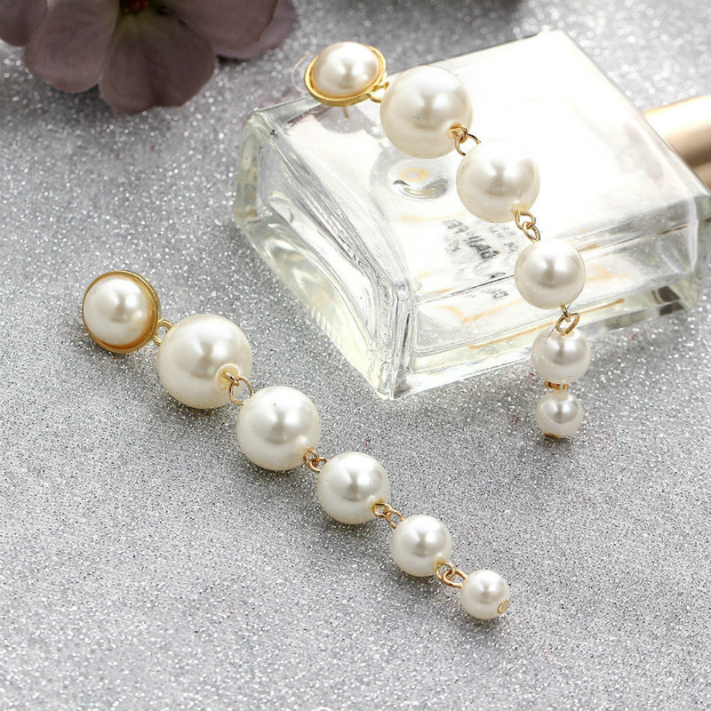 Fashion Lady earringss in jewelry for women Elegant Pearl Long Tassel Dangle wedding jewellery gifts