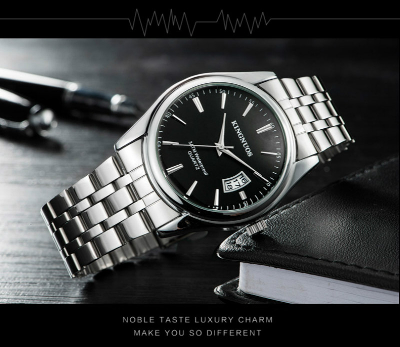 Hot sale watches fashion steel belt watchs calendar watch men love gift for fashion and business men