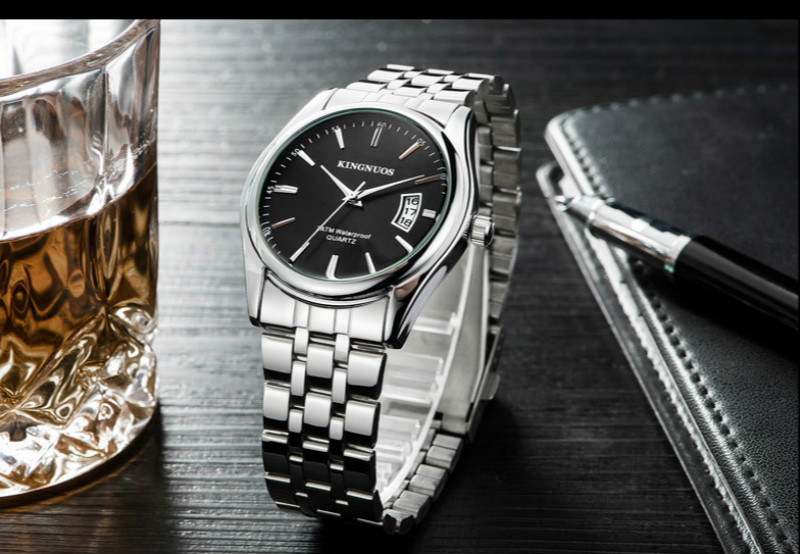 Hot sale watches fashion steel belt watchs calendar watch men love gift for fashion and business men