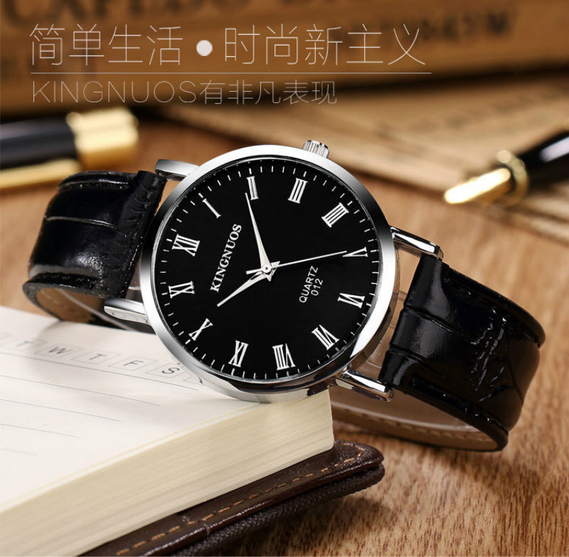 Korean style watches Roman Digital Trend Fashion Belt Men's Watch Student Ultra-thin Quartz Watch