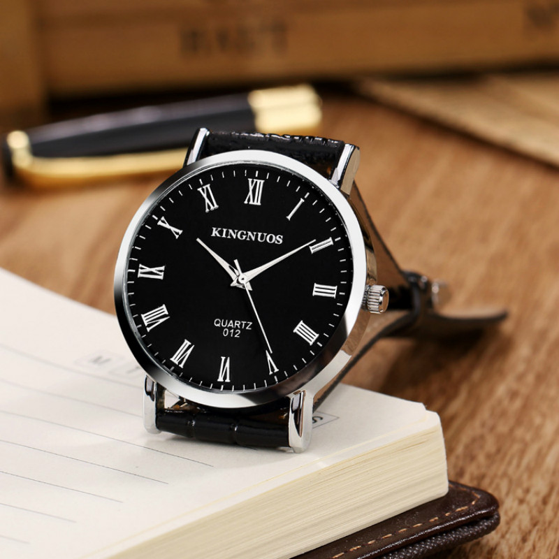 Korean style watches Roman Digital Trend Fashion Belt Men's Watch Student Ultra-thin Quartz Watch