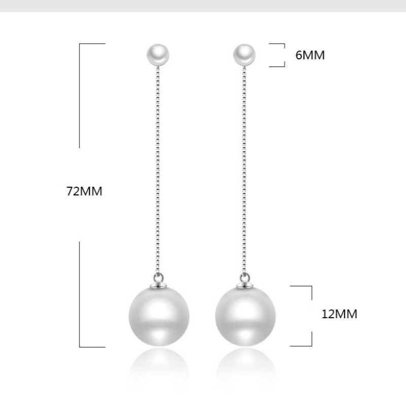 Earrings studs 925 silver for women female long tassel pearl earrings star with the same paragraph