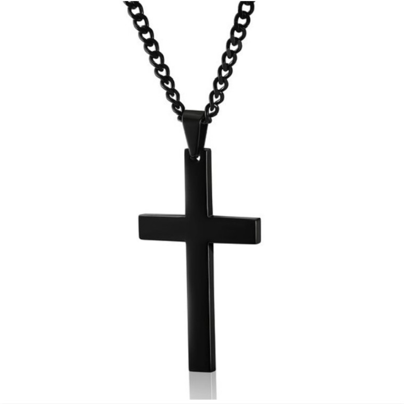 Titanium Steel Simple Cross Necklaces Pendants For Men And Women Stainless Steel Jewelry Christian Jewellery