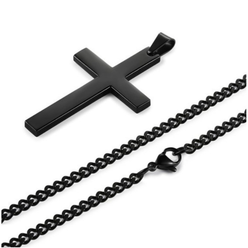 Titanium Steel Simple Cross Necklaces Pendants For Men And Women Stainless Steel Jewelry Christian Jewellery