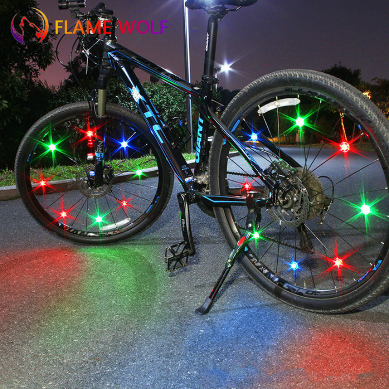 2PCS Bicycles spoke lights mountain bikes lamp led lights wheel decorative lights bikers accessories