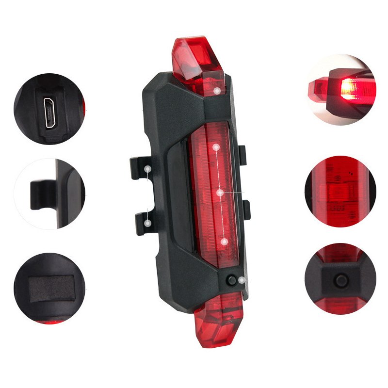 Bikes Bicycle light LED Taillight Rear Tail Safety Warning Cycling Portable Lights USB Rechargeable