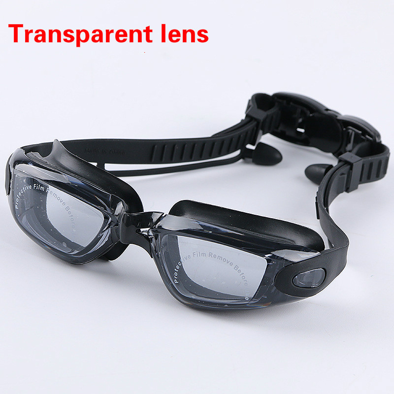 Adult goggles swimming Waterproof myopia swimming goggles Siamese earplugs electroplating anti-fog