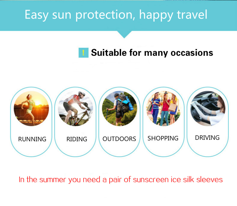 Summer ice silk sunscreen sleeves UV long men and women ice sleeves for driving and outdoors