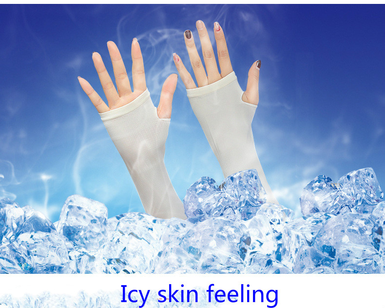 Summer ice silk sunscreen sleeves UV long men and women ice sleeves for driving and outdoors