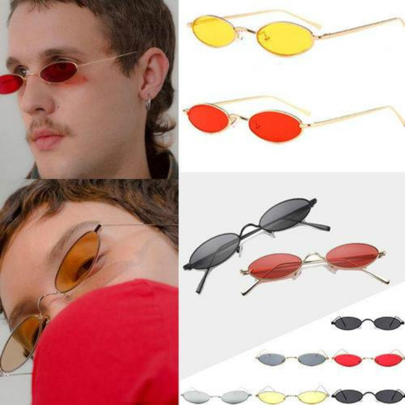 2018 New Vintage Trendy Small Oval Frame Sunglasses Women&apos;s Retro Fashion Shades  dress up Glasses