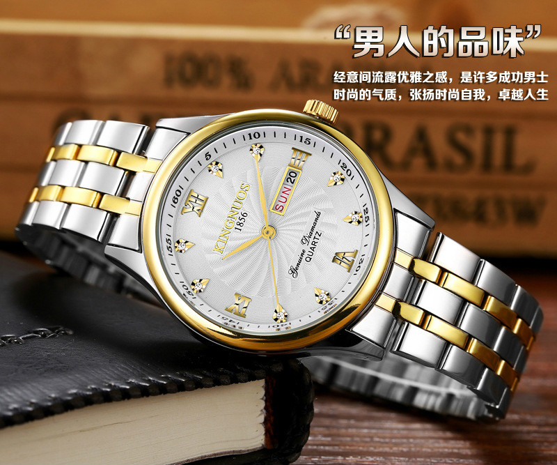 Ultra-thin waterproof stainless steel quartz watches men watched student gold watch wristwatches