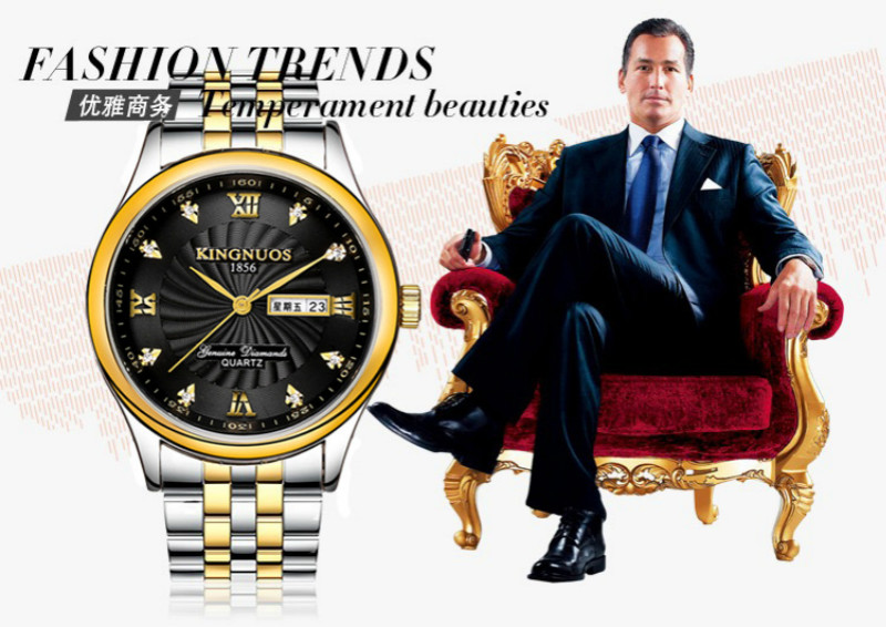Ultra-thin waterproof stainless steel quartz watches men watched student gold watch wristwatches