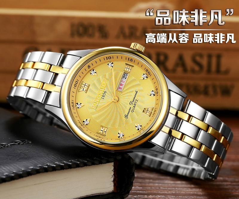 Ultra-thin waterproof stainless steel quartz watches men watched student gold watch wristwatches