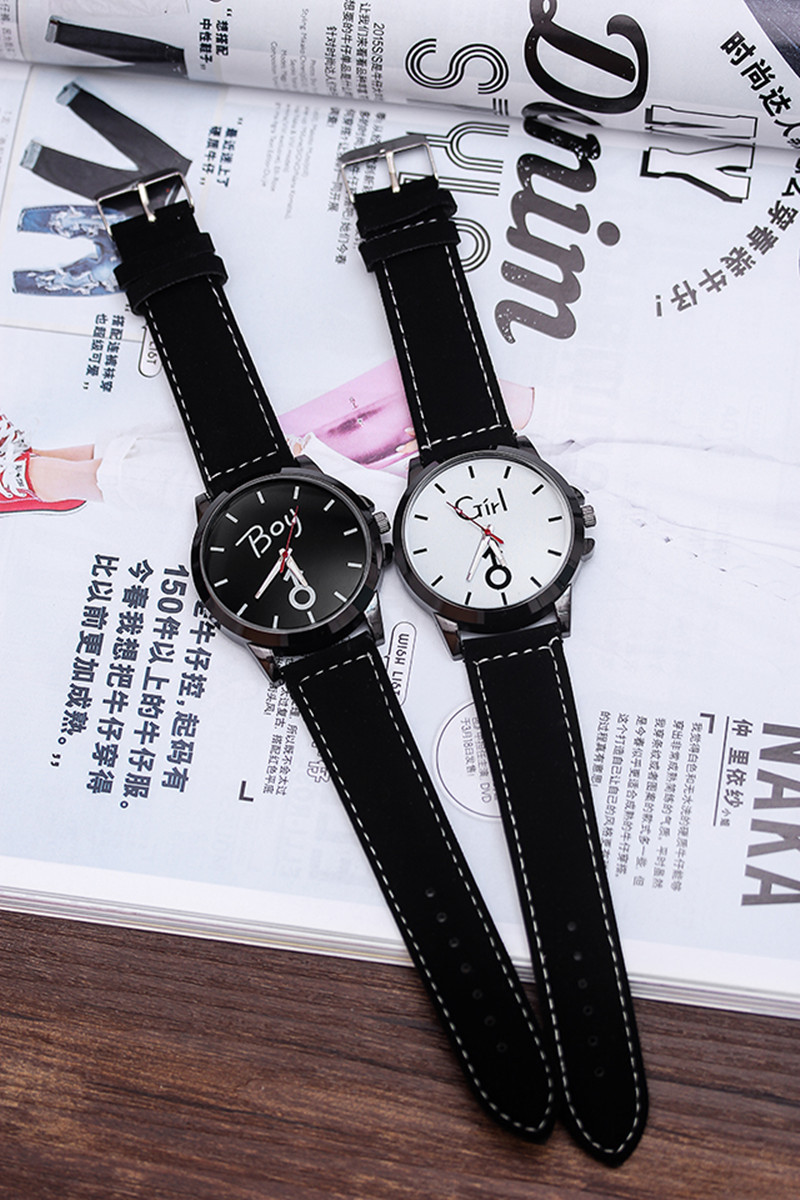 2 PCS couple watch set Korean version of the retro simple luminous watches men women quartz watched