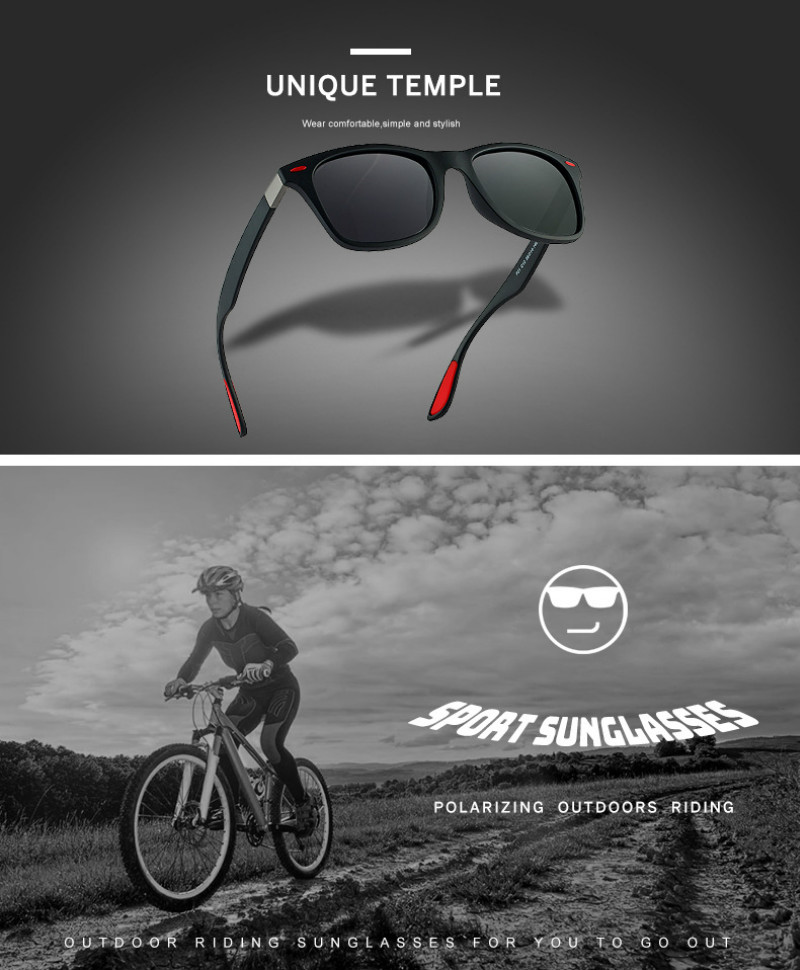 Fashion  Polarized Sunglasses Men Women Driving Square Frame Sun Glasses Male Goggle Shades Mirror