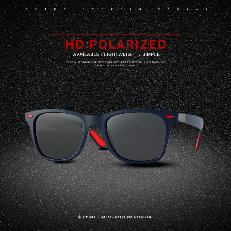 Fashion  Polarized Sunglasses Men Women Driving Square Frame Sun Glasses Male Goggle Shades Mirror