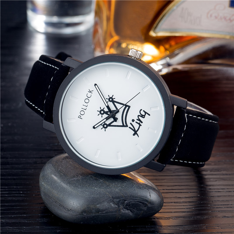 2Pcs/Set Couple crown watches for men and women fashion quartz leather watched ladies gifts for love