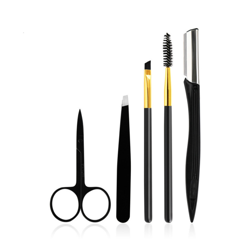 5PCS/SET stainless steel eyebrows eyebrow makeup kit beauty tools eyebrow brush eyebrow knifes