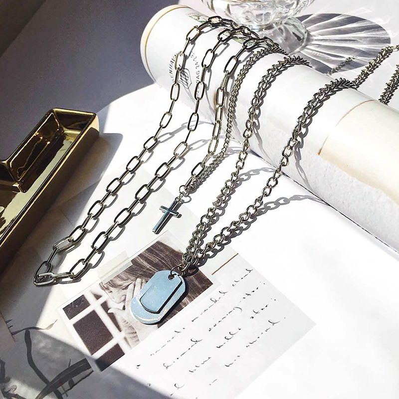 3PCS/SET rendy sexy neck multilayer hip hop long chain cool necklace for women men jewelry gifts