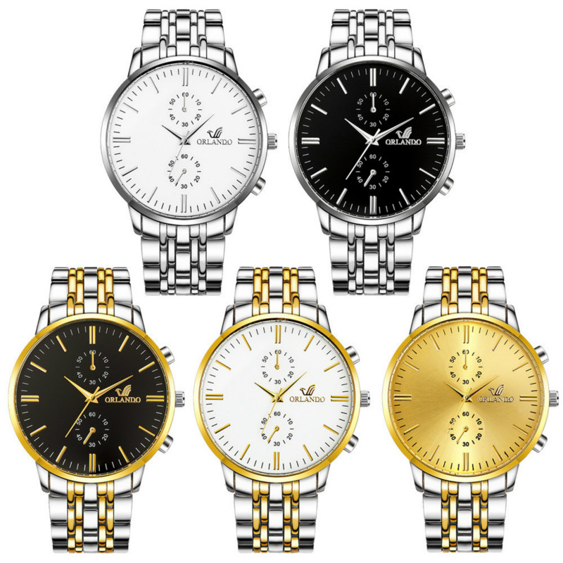 Fashion watches japan quartz watch men steel belt business watchs gold watche silver watched watches