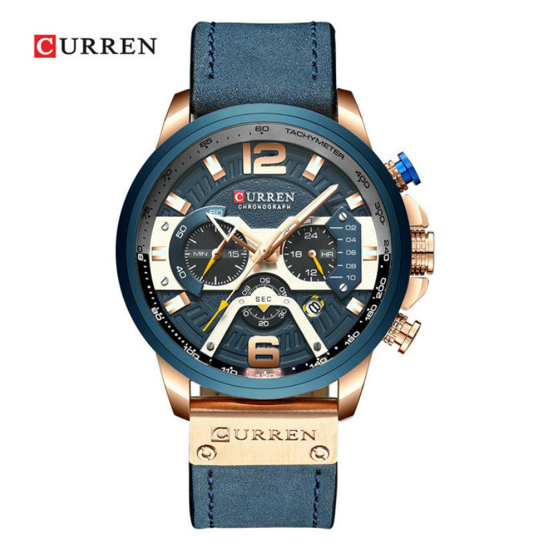 CURREN Casual Sport Watches Men Top Brand Luxury Military Leather WristWatch Clock Chronograph Watch
