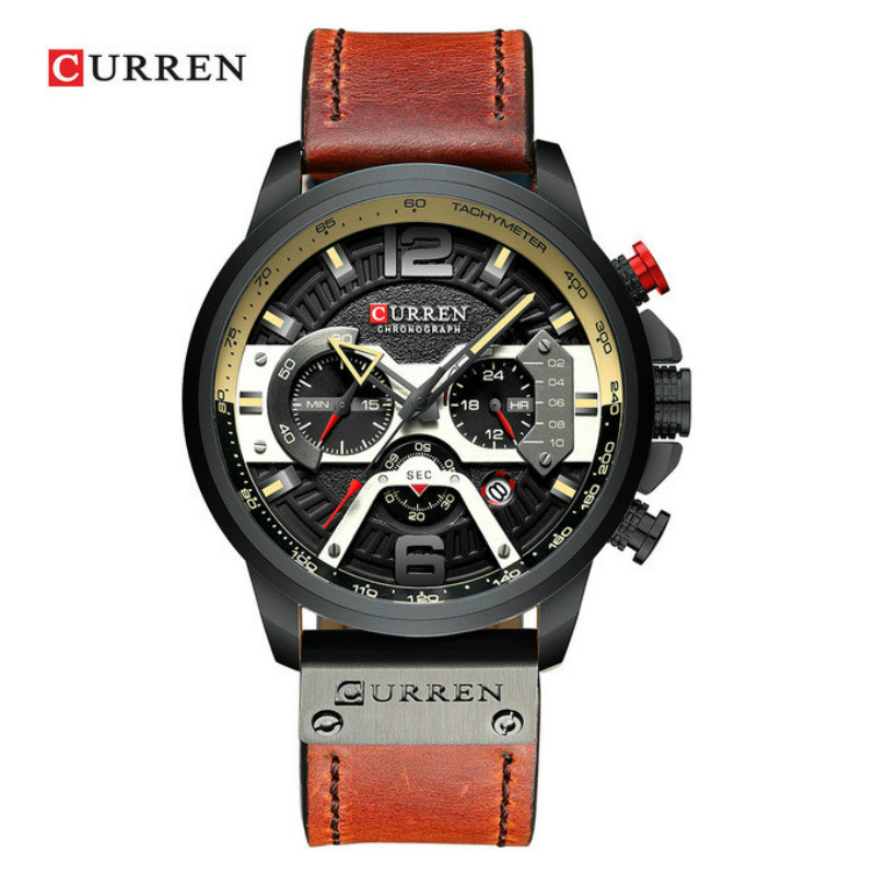 CURREN Casual Sport Watches Men Top Brand Luxury Military Leather WristWatch Clock Chronograph Watch