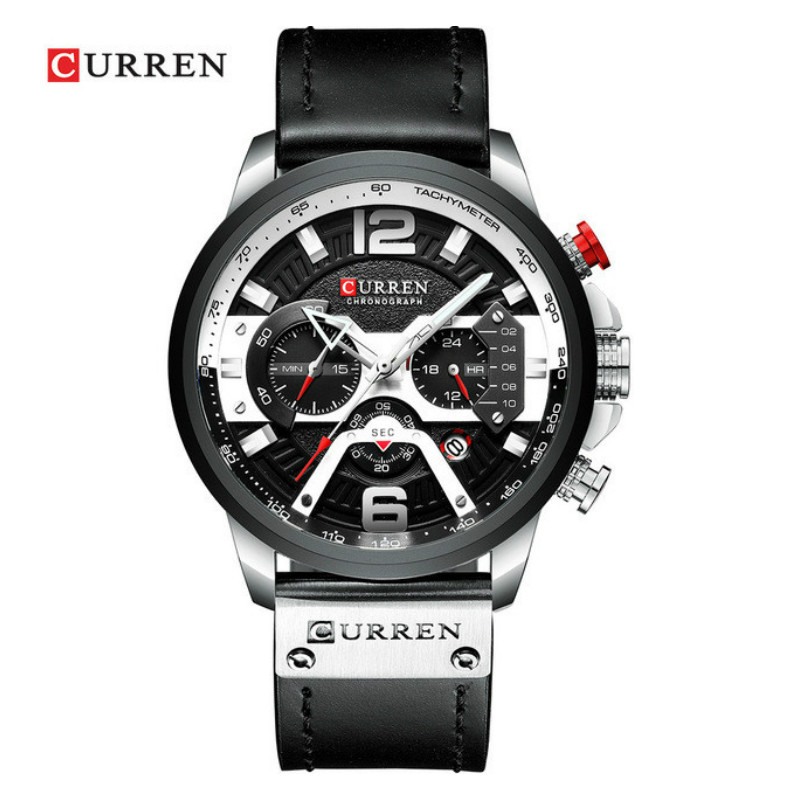 CURREN Casual Sport Watches Men Top Brand Luxury Military Leather WristWatch Clock Chronograph Watch