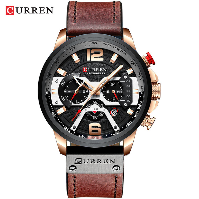 CURREN Casual Sport Watches Men Top Brand Luxury Military Leather WristWatch Clock Chronograph Watch